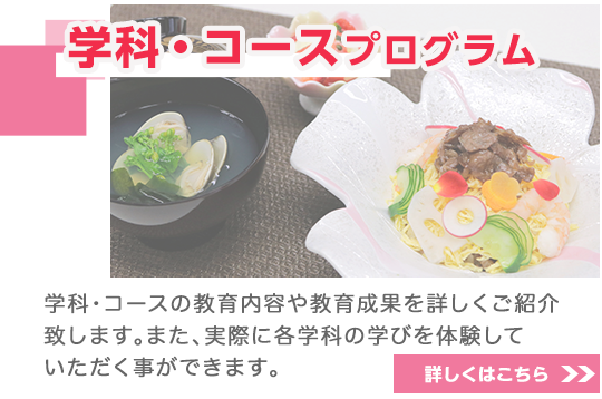 学部・学科プログラム。体験授業・実習、ワークショップ、教員や在学生との相談コーナーもあります。